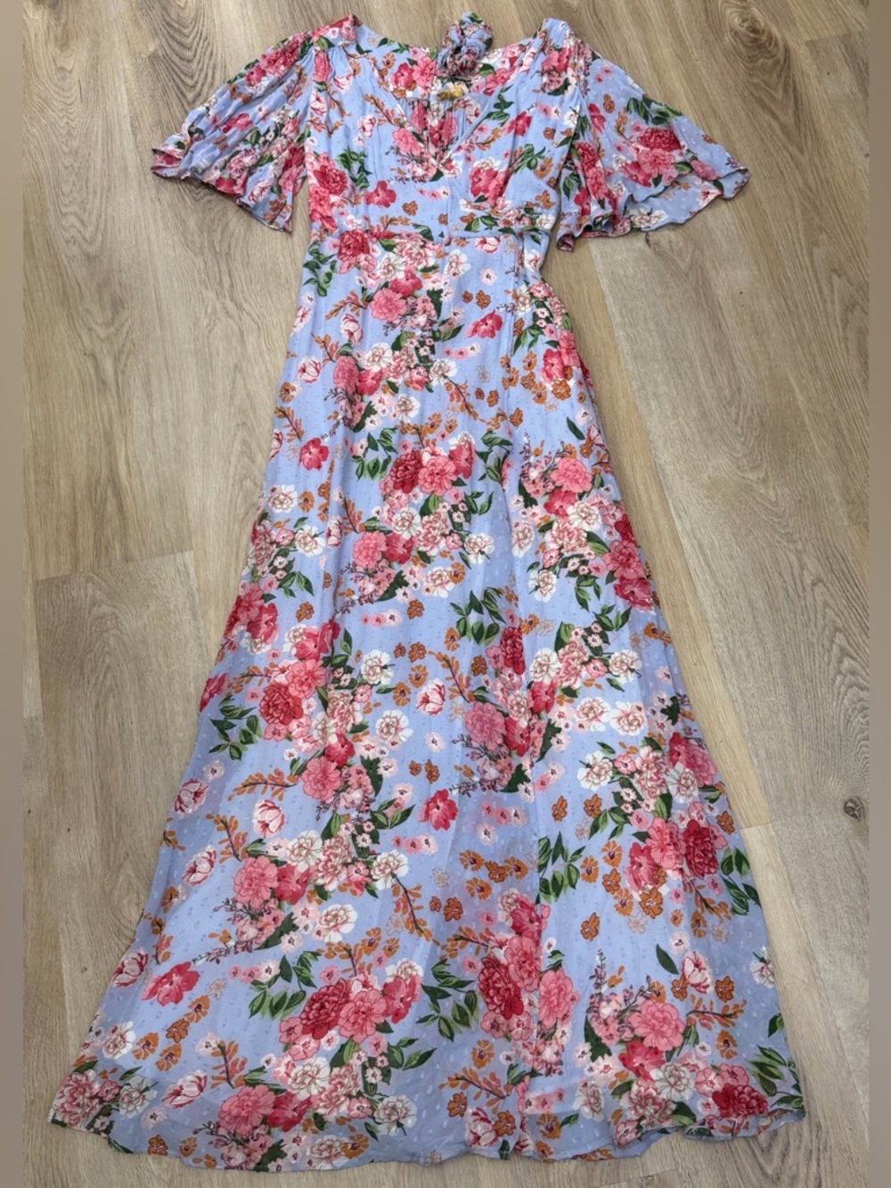 by TiMo Floral Wrap Maxi Dress in Lavender with Pink Bloom - Picture 8 of 10